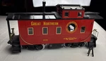 Aristocraft 42101 Great Northern Smoking Caboose Glacier Park Scale. Fixed Price $50.00.