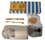 Old Vintage Circus Crafts Side Show Canvas Wagon Mostly Wood Kit Scale. Fixed Price $12.95.