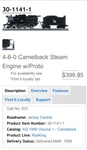 Mth Rail King 30-1141-1 4-6-0 Camelback Steam Engine W/proto And Bcr. Nib. Fixed Price $425.00.