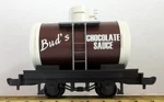 Bachmann #98088 G Scale Lbh Tank Car Buds Choco Sauce New In Box. Fixed Price $39.95.