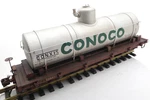 Ams Accucraft, AM31-414, FN3 Narrow Gauge Conoco Oil Tank Car #15, C-7 Weathered. Fixed Price $290.00.