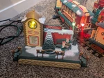 New Bright Holiday Express Musical Train Station Rare Brown Clock Tower Video. Fixed Price $97.50.