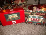 Dillards Reindeer Stable Rare Red Sign Train Car Wbox New Bright Holiday Express. Fixed Price $385.00.
