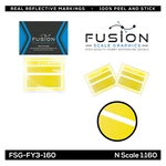 Scale Railroad Freight Car Bright Yellow Reflective Markings Set. Fixed Price $14.95.