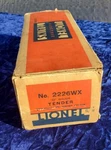 1940ISH Lionel 2226WX Grey Coal Pile Tender Box Only. Came With 763E. Fixed Price $995.00.