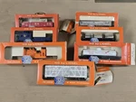 Vintage Lot Lionel Post War Ho Freight Cars With Box Circus Rocket Fuel Pipes. Fixed Price $149.99.