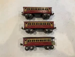 3 Prewar Lionel Gauge Tinplate Passenger Cars 1690,1690, 1691. Fixed Price $99.95.