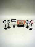 Coastal Express G-scale Road Signs By Eztec/scientific Toys Ltd.- Lot Of 7. Fixed Price $20.00.