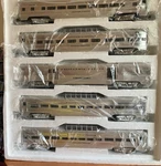 Mth MT-6505 And MT-6605 California Zephyr Plated Aluminum 7 Car Set Ln 3R Og. Fixed Price $600.00.