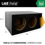 4.0 Ft 32HZ Ported Mdf Sq/spl Enclosure Box For Dual 12" Car Audio Subwoofers. Fixed Price $409.99.