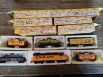 New Life-like 6 Car Train Set Locomotive Gondola Reefer Tanker 2 Caboose Chessie. Fixed Price $45.00.