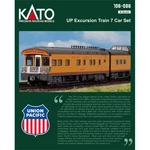 Kato Scale Union Pacific Up Excursion Train 7-CAR Set 106-086. Fixed Price $186.94.