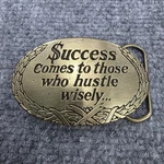 Vintage 1978 Great American Buckle Co Brass Belt Success Hustle Wise. Fixed Price $34.66.