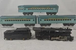 American Flyer Prewar Gauge Powder Blue Articulated Passenger Set W. Loco 432. Fixed Price $485.00.