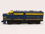Lionel Postwar Santa Fe Blue & Yellow Alco NO.208 Locomotive. Fixed Price $79.99.