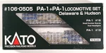Kato N-scale #106-0505 PA-1+PA-1 Locomotive Set Delaware & Hudson #16 #19. Fixed Price $299.99.