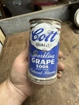 Vtg Rare Cott Quality Sparkling Grape Soda Punch Top Tin Can Manchester Nh Usa. Fixed Price $99.99.
