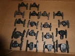 Lot Of 18 Vintage Scale Metal Lionel Freight Car Trucks No Wheels. Fixed Price $39.00.
