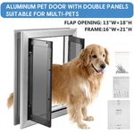 16'' 21'' Large Dog Door Xl Aluminum Pet Double Panels Automatic Close. Fixed Price $122.00.