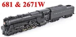 Lionel Pw 681 & 2671W Repainted Tender /15/ 1950-51. Fixed Price $182.25.