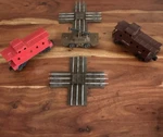Lionel Lines Gauge 1:48 Postwar Lot: 6017 Caboose, Crane, Crossings. Fixed Price $57.50.