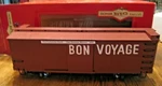Scale - Bachmann P/n 93370 Custom Printed Bon Voyage Box Car (PK54). Fixed Price $85.00.