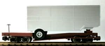 Bachmann 98370 Flat Car W/ Closed Trailer ( Unlettered) & Metal Wheels. Fixed Price $89.95.
