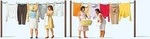 Preiser 10741 Ho Scale Women Hanging Laundry And 2 Clothes. Fixed Price $33.99.