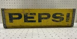Vintage Pepsi Wooden Soda Crate Box Advertising Sign Yellow Decor Usa. Fixed Price $39.16.