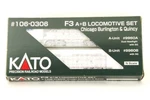 Kato N-scale #106-0306 F3 A+b Locomotive Set Chicago Burlington & Quincy Japan. Fixed Price $299.99.
