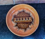 Royal Haeger R1894 Usa Ashtray Cigarette Holder Yellow Gold Brown Swirl. Fixed Price $14.89.