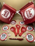 Lot Htf Collectors' Items Lgb Train Pen, Balloons, Stickers, Flags, Clip Pins. Fixed Price $65.55.
