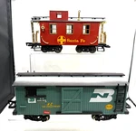 Train New Bright 1986 York Central Bn Boxcar 246 973 & Santa Fe Caboose. Fixed Price $29.95.
