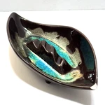 Vintage Royal Haeger Mcm Ashtray Usa R1838 Footed Brown & Turquoise With Chip. Fixed Price $25.95.