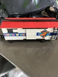 Vintage 1986 Toys Us New Bright Brand Train Box Car Jeffrey Giraffe Scale. Fixed Price $22.00.