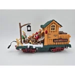 New Bright Holiday Express Log Mill Wood Animated Lights Train Car #387. Fixed Price $34.99.