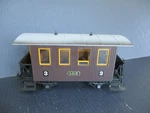 Lgb #3010 Brown 4-WINDOW Coach Gauge Lehmann Made Western Germany. Fixed Price $25.00.