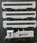 Lionel. New Jersey Transit Passenger Car Set W/loco- 0/027. Nice! Our XS88. Fixed Price $225.00.