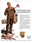Baby Ruth Candy Bar Army War Bond 16" Heavy Duty Usa Made Metal Advertising Sign. Fixed Price $75.00.