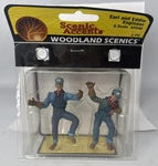 Woodland Scenics A2540 Scale Earl & Eddie Engineer Figures New Package. Fixed Price $22.50.