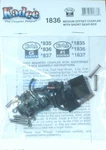 Kadee #1836 (#1 Scale) Medium Offset Coupler W/short Grear Box (1 Pair). Fixed Price $12.75.