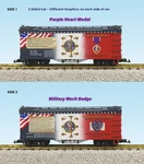 Usa Trains R16057 Purple Heart/badge Of Merrit Patrotic Reefer Car. Fixed Price $99.95.