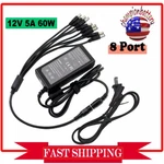 Dc 12V 5A Power Supply Adapter +8 Split Cable For Cctv Security Camera Dvr. Fixed Price $11.99.
