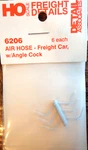 Detail Associates #6206 Air Hoses -- Freight Cars PKG(6). Fixed Price $5.94.