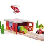 Bigjigs Rail Firestation Shed, Wooden Train Set Accessories, Kids. Fixed Price $29.36.