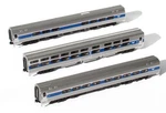 Kato 106-6286-1 Scale Amfleet Vlnr Intrcty Ph Vi 3 Add On Set Lighted Cars. Fixed Price $154.03.