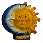 Vtg Cancun Mexico Sun Moon Refrigerator Magnet Souvenir Travel Gift Pottery Clay. Fixed Price $9.95.
