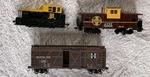 Bachmann Ho Mdt Train Plymouth Diesel Santa Fe Locomotive Caboose Livestock Flat. Fixed Price $74.95.
