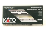 Kato N-scale 106-3001 Rail Diesel Car Canadian Pacific, Set Rdc #9056 #9023. Fixed Price $299.99.