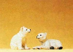Preiser 1:25 Scale Two Polar Bear Cub Animal Figures 47523. Fixed Price $16.45.